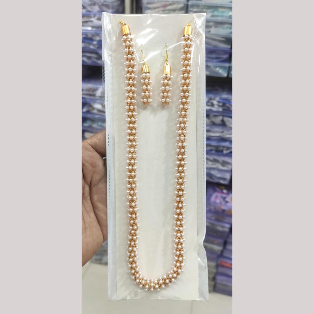 Manisha Jewellery Gold Plated Pearl Long Necklace Set