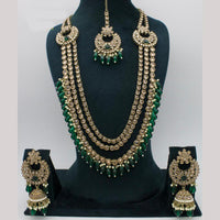 Manisha Jewellery Gold Plated Crystal Stone And Beads Long Necklace Set