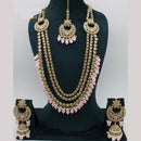 Manisha Jewellery Gold Plated Crystal Stone And Beads Long Necklace Set