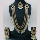 Manisha Jewellery Gold Plated Crystal Stone And Beads Long Necklace Set