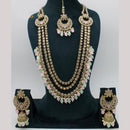 Manisha Jewellery Gold Plated Crystal Stone And Beads Long Necklace Set