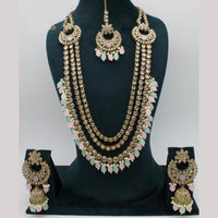 Manisha Jewellery Gold Plated Crystal Stone And Beads Long Necklace Set