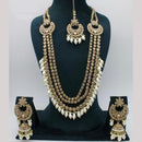 Manisha Jewellery Gold Plated Crystal Stone And Beads Long Necklace Set