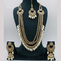 Manisha Jewellery Gold Plated Crystal Stone And Beads Long Necklace Set