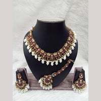 Manisha Jewellery Gold Plated Crystal Stone Beads And Pearl Necklace Set