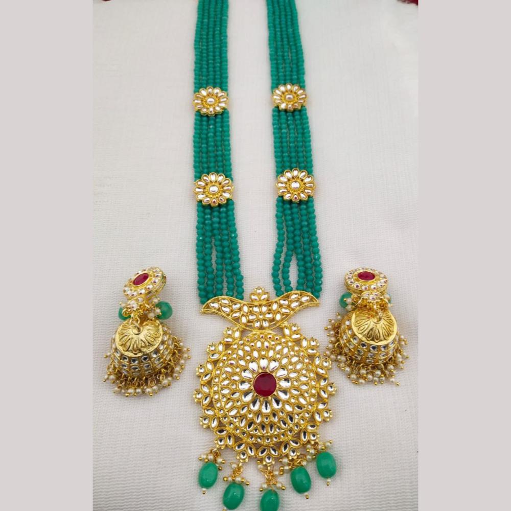 Manisha Jewellery Gold Plated Kundan Beads And Pearl Long Necklace Set