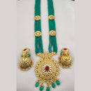 Manisha Jewellery Gold Plated Kundan Beads And Pearl Long Necklace Set