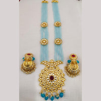 Manisha Jewellery Gold Plated Kundan Beads And Pearl Long Necklace Set