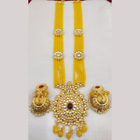 Manisha Jewellery Gold Plated Kundan Beads And Pearl Long Necklace Set