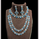 Manisha Jewellery Silver Plated American Diamond Double Necklace Set