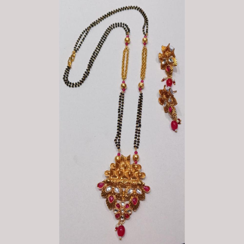 Manisha Jewellery Royal Aura Gold Plated Pota Stone Mangalsutra Set