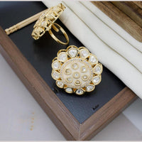 Manisha Jewellery Gold Plated Polki Kundan And Meenakari Ring