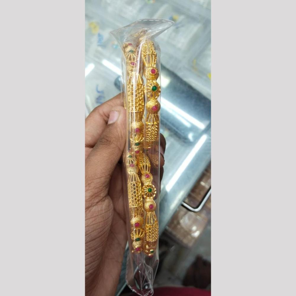 Manisha Jewellery Gold Plated Pota Stone Bangles Set