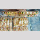 Manisha Jewellery Gold Plated Pota Stone And Pearls Bangles Set