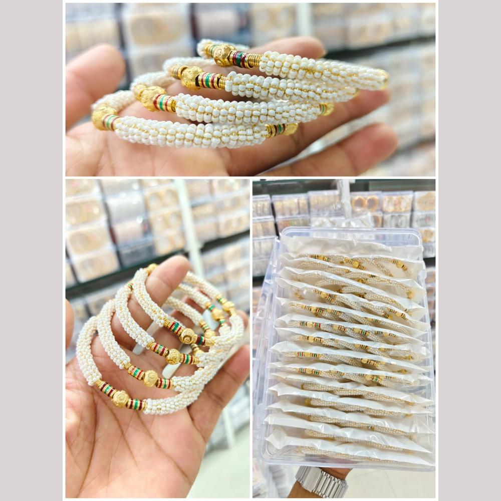 Manisha Jewellery Gold Plated Pearl Bangles Set