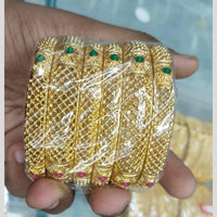 Manisha Jewellery Gold Plated Pota Stone Bangles Set
