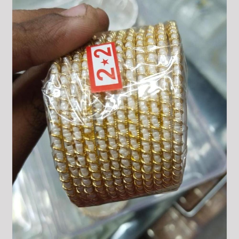Manisha Jewellery Gold Plated Pearl Bangles Set