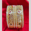 Manisha Jewellery Gold Plated Pota Stone And Pearls Bangles Set