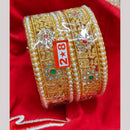 Manisha Jewellery Gold Plated Pota Stone And Pearls Bangles Set
