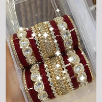 Manisha Jewellery Gold Plated Kundan Mirror Acrylic Bangles Set