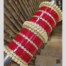 Manisha Jewellery Gold Plated Kundan Stone And Pearl Acrylic Bangles Set