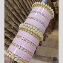 Manisha Jewellery Gold Plated Kundan Stone And Pearl Acrylic Bangles Set