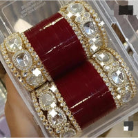 Manisha Jewellery Gold Plated Kundan Stone Acrylic Bangles Set