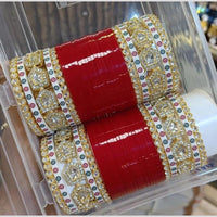Manisha Jewellery Gold Plated Kundan Stone Acrylic Bangles Set