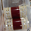 Manisha Jewellery Gold Plated Kundan Stone Acrylic Bangles Set