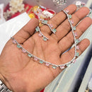 Manisha Jewellery Silver Plated American Diamond Necklace Set