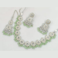 Manisha Jewellery Silver Plated Crystal Stone Beads And Pearl Necklace Set