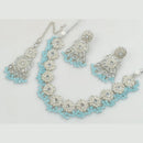 Manisha Jewellery Silver Plated Crystal Stone Beads And Pearl Necklace Set