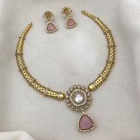 Manisha Jewellery Gold Plated American Diamond Necklace Set