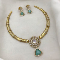 Manisha Jewellery Gold Plated American Diamond Necklace Set