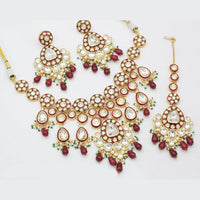 Manisha Jewellery Gold Plated Kundan Beads And Pearl Necklace Set