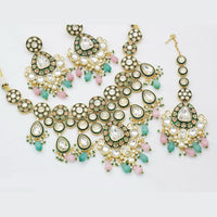 Manisha Jewellery Gold Plated Kundan Beads And Pearl Necklace Set