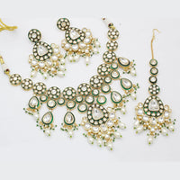Manisha Jewellery Gold Plated Kundan Beads And Pearl Necklace Set