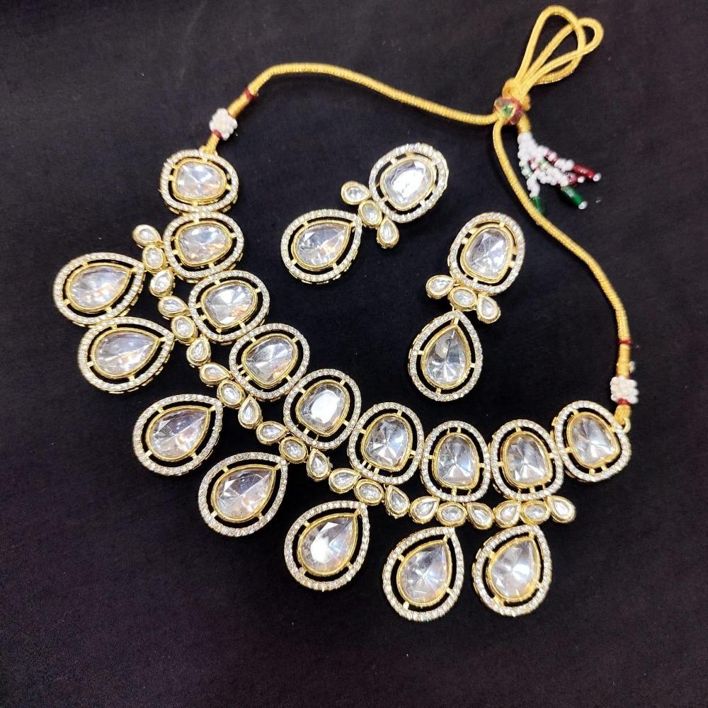 Manisha Jewellery Gold Plated Kundan  Necklace Set