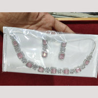Manisha Jewellery Silver Plated American Diamond Necklace Set