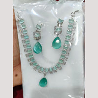 Manisha Jewellery Silver Plated American Diamond Necklace Set