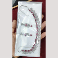 Manisha Jewellery Silver Plated American Diamond Necklace Set