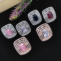 Manisha Jewellery Rose Gold/ Silver Plated AD Stone Ring (Assorted Color) (One Piece Only)