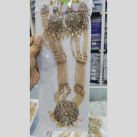 Manisha Jewellery Gold Plated Crystal Stone And Beads Long Necklace Set