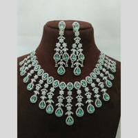 Manisha Jewellery Silver Plated American Diamond Necklace Set
