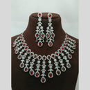 Manisha Jewellery Silver Plated American Diamond Necklace Set