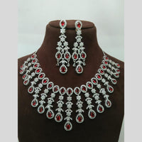 Manisha Jewellery Silver Plated American Diamond Necklace Set