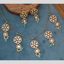 Manisha Jewellery Gold Plated Kundan Stone And Beads Necklace