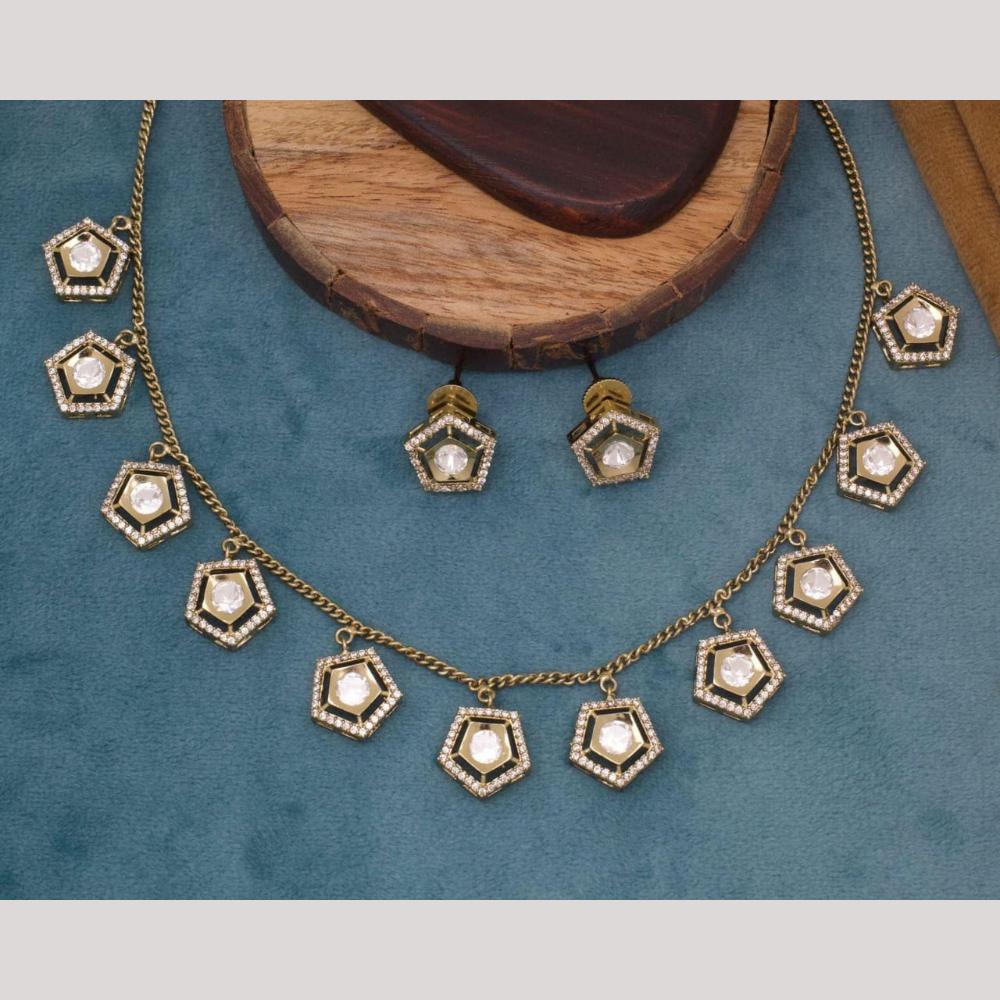 Manisha Jewellery Gold Plated Polki Kundan  Necklace Set