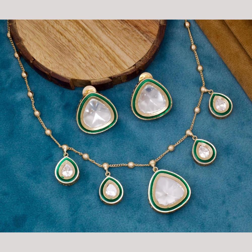 Manisha Jewellery Gold Plated Polki Kundan  Necklace Set