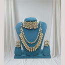 Manisha Jewellery Gold Plated Kundan Stone And Beads Double Necklace Set